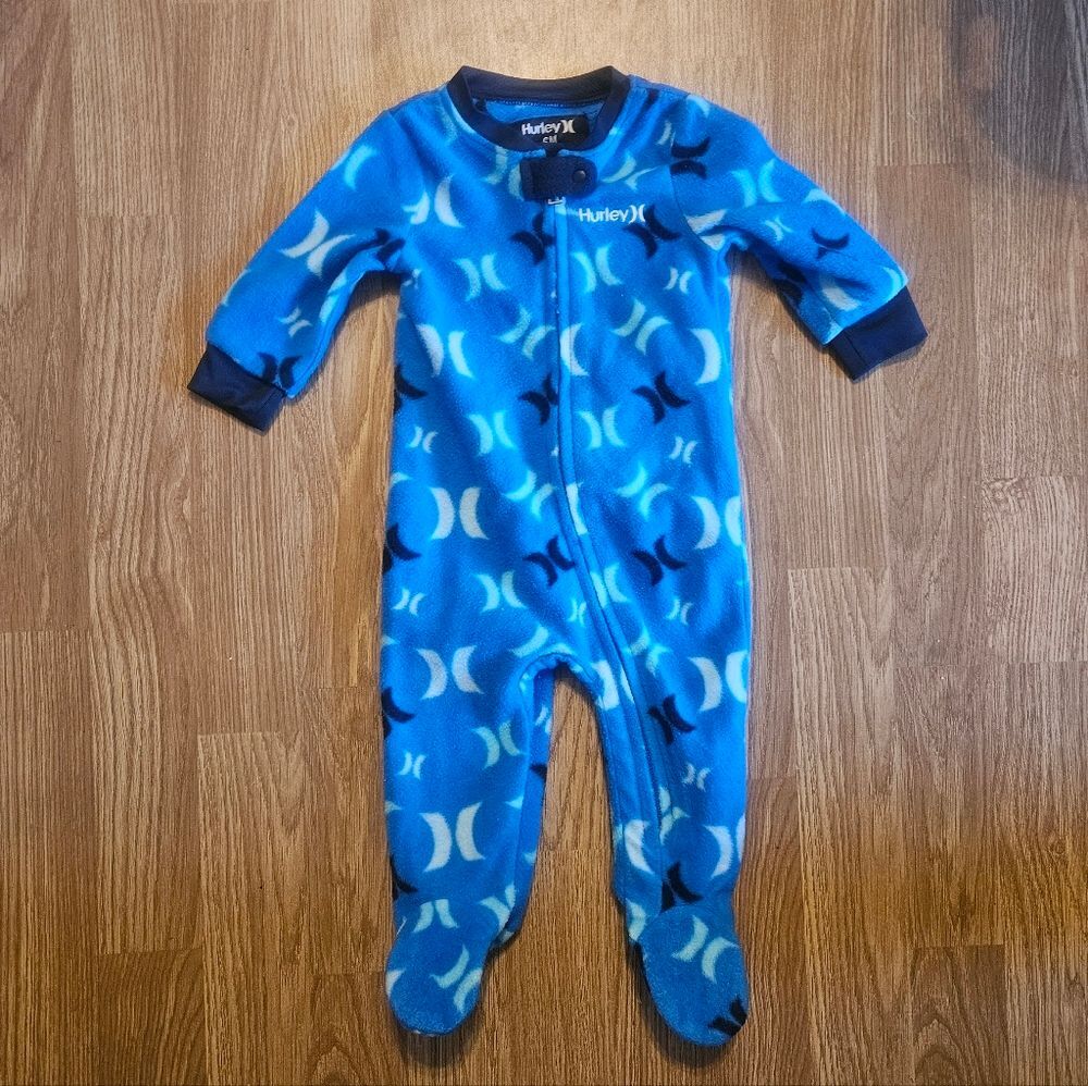 Hurley Blue Kids Footie Onesie Size 6 Months